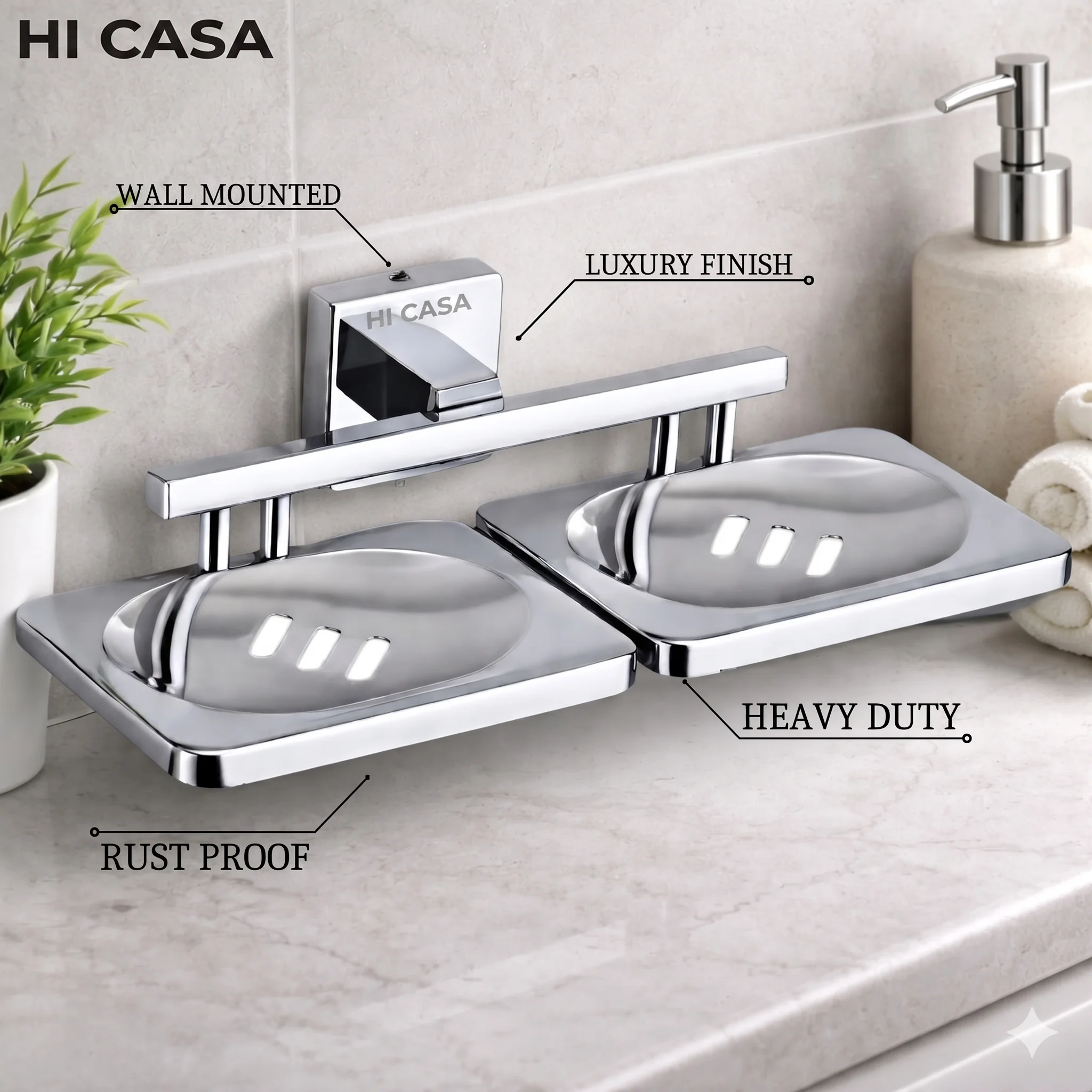 <span style="font-family:algerian"><span style="color:white"><span style="font-size:12px"><span style="background-color:#006400">SS304</span></span></span></span><br> METRIX DOUBLE SOAP DISH PREMIUM - Image 3