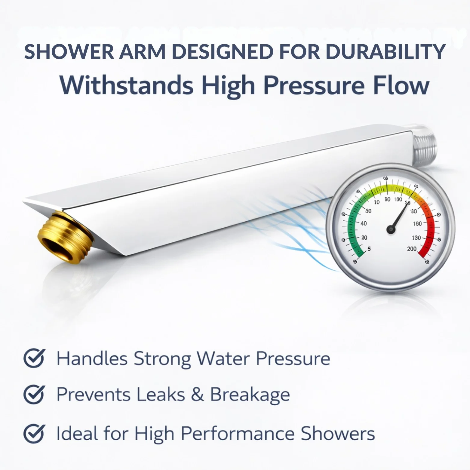 <span style="font-family:algerian"><span style="color:white"><span style="font-size:12px"><span style="background-color:#666666">SS202</span></span></span></span><br> 12" SQUARE SHOWER ARM WITH BRASS NUT - Image 3