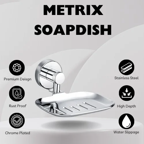 <span style="font-family:algerian"><span style="color:white"><span style="font-size:12px"><span style="background-color:#666666">SS202</span></span></span></span><br> NEXA SOAP DISH PREMIUM CHROME PLATED - Image 3