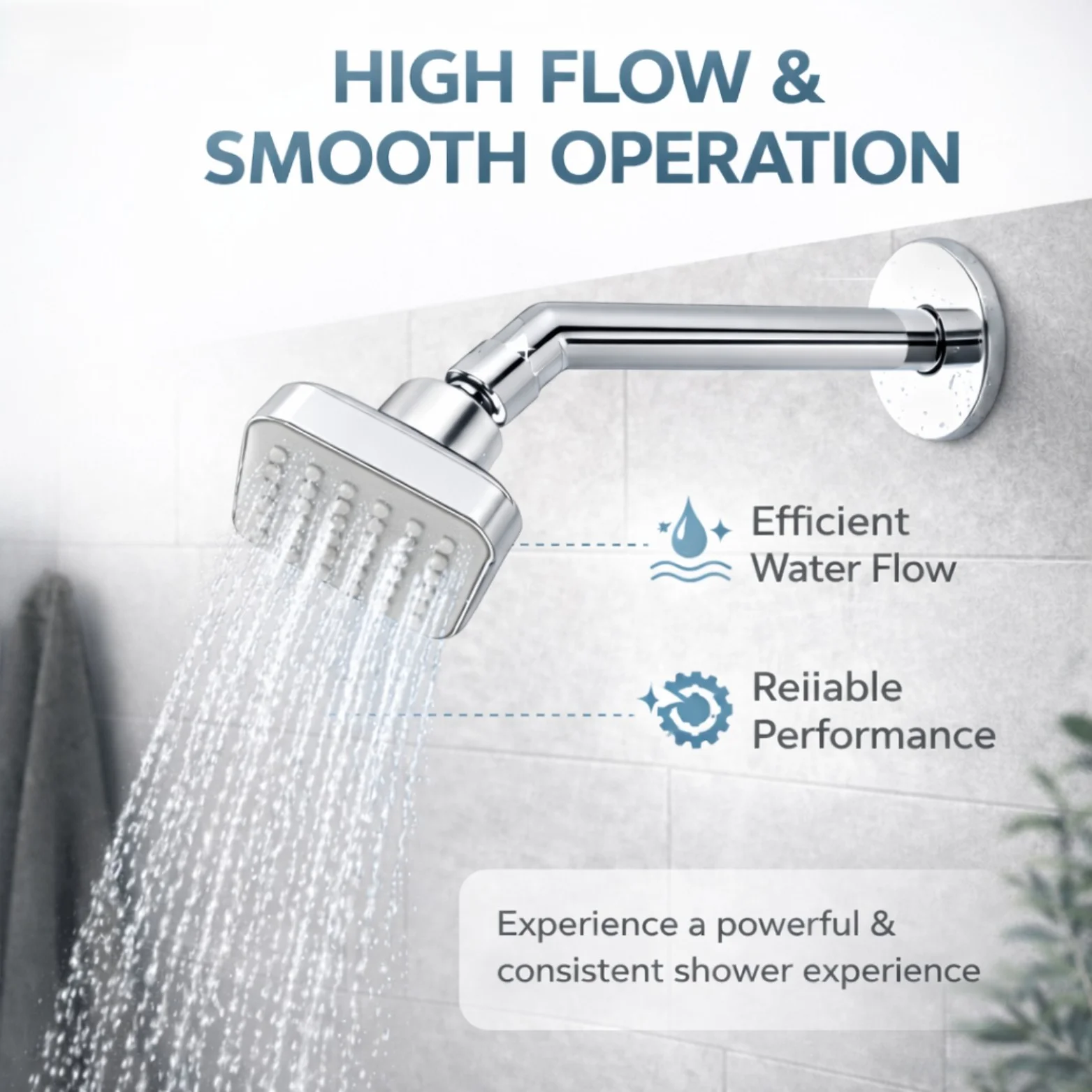 <span style="font-family:algerian"><span style="color:white"><span style="font-size:12px"><span style="background-color:#78706E">ABS</span></span></span></span><br> 3*3 OVERHEAD SHOWER WITH ARM - Image 5