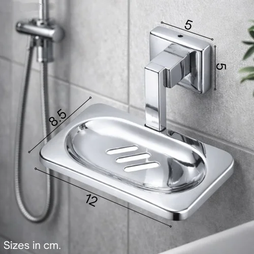 <span style="font-family:algerian"><span style="color:white"><span style="font-size:12px"><span style="background-color:#006400">SS304</span></span></span></span><br> METRIX SOAP DISH PREMIUM CHROME PLATED - Image 4