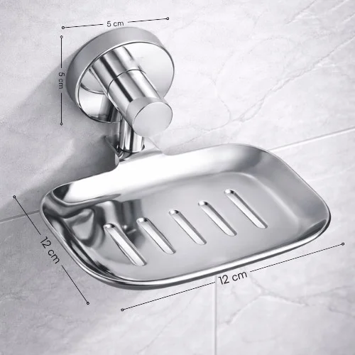 <span style="font-family:algerian"><span style="color:white"><span style="font-size:12px"><span style="background-color:#666666">SS202</span></span></span></span><br> NEXA SOAP DISH PREMIUM CHROME PLATED - Image 5