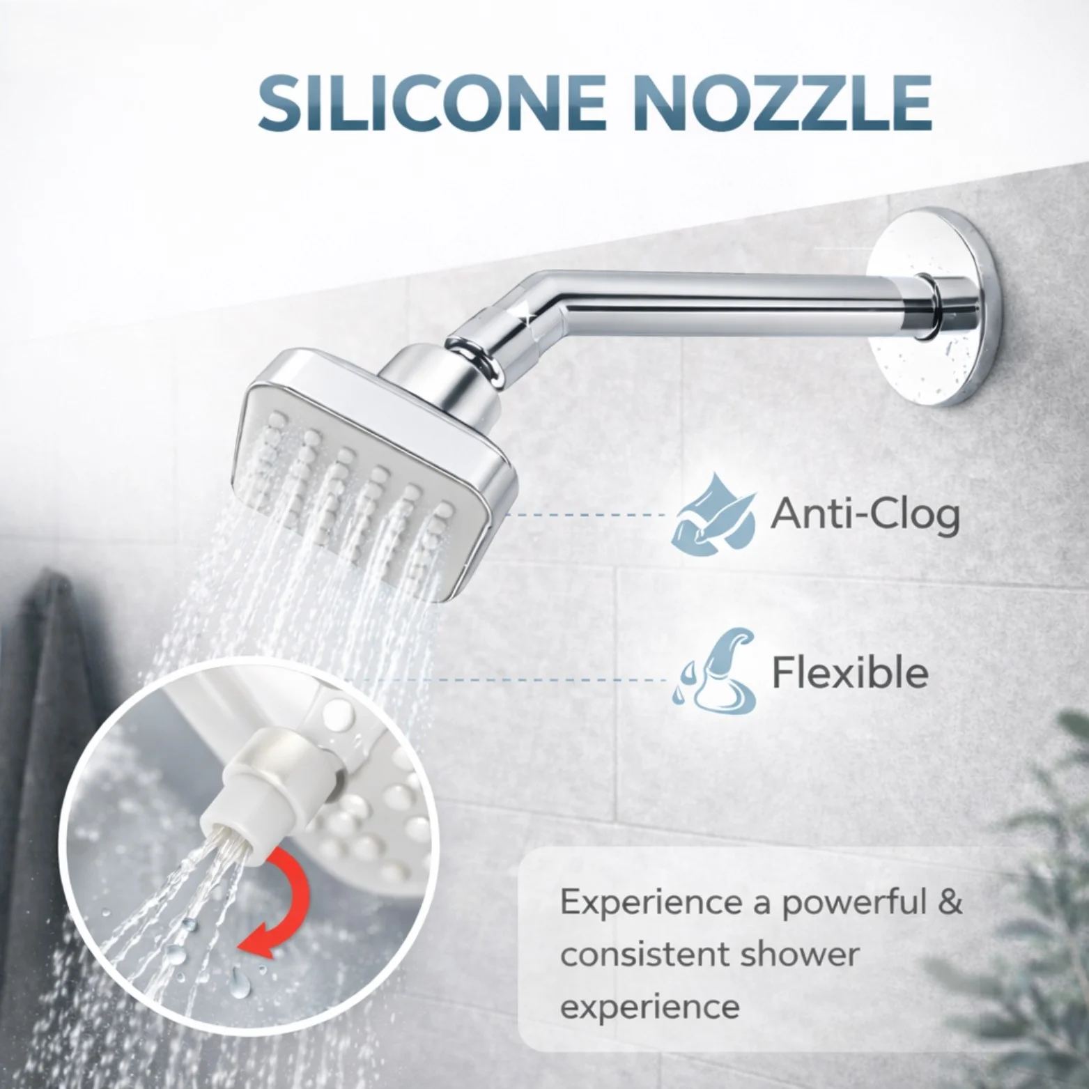 <span style="font-family:algerian"><span style="color:white"><span style="font-size:12px"><span style="background-color:#78706E">ABS</span></span></span></span><br> 3*3 OVERHEAD SHOWER WITH ARM - Image 6
