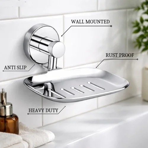 <span style="font-family:algerian"><span style="color:white"><span style="font-size:12px"><span style="background-color:#666666">SS202</span></span></span></span><br> NEXA SOAP DISH PREMIUM CHROME PLATED - Image 6