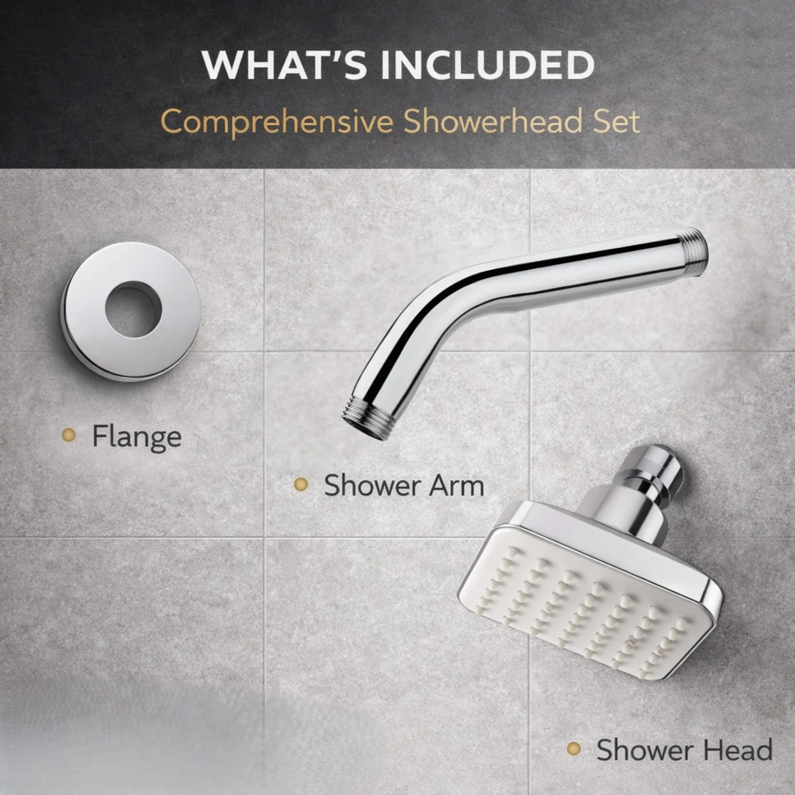 <span style="font-family:algerian"><span style="color:white"><span style="font-size:12px"><span style="background-color:#78706E">ABS</span></span></span></span><br> 3*3 OVERHEAD SHOWER WITH ARM - Image 7