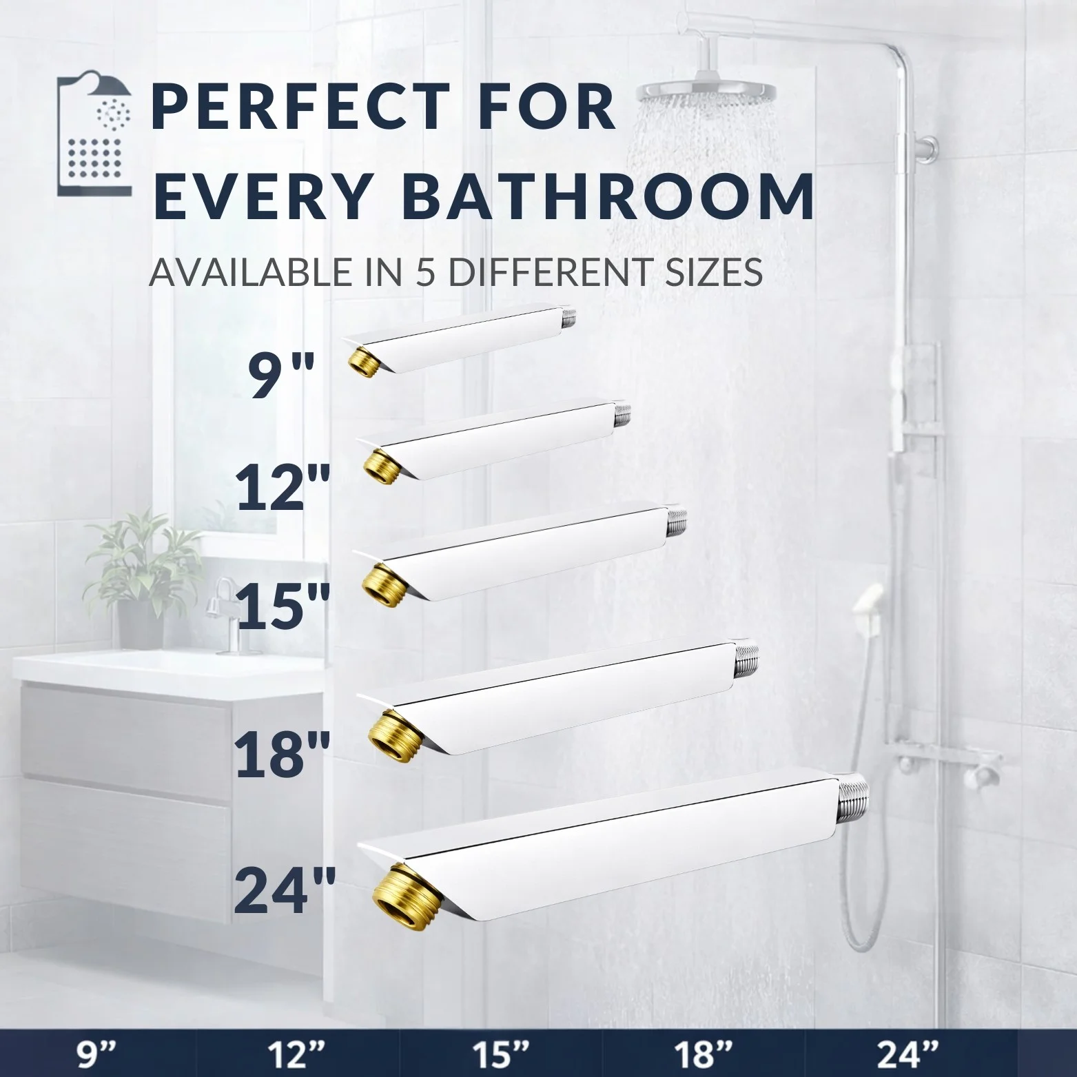 <span style="font-family:algerian"><span style="color:white"><span style="font-size:12px"><span style="background-color:#666666">SS202</span></span></span></span><br> 12" SQUARE SHOWER ARM WITH BRASS NUT - Image 6