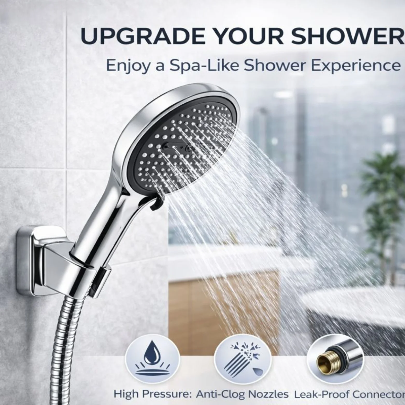 <span style="font-family:algerian"><span style="color:white"><span style="font-size:12px"><span style="background-color:#78706E">ABS</span></span></span></span><br> APEX HAND SHOWER WITH 1.5MTR SHOWER TUBE - Image 4