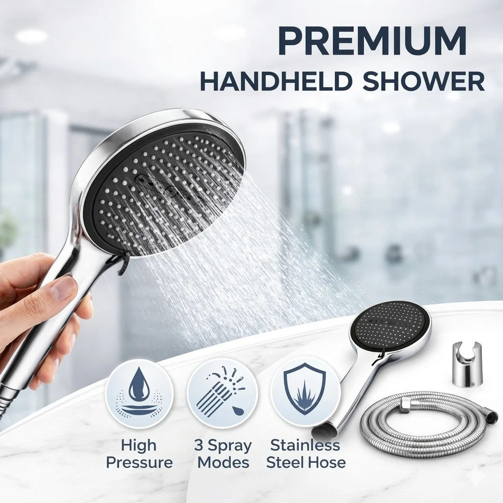 <span style="font-family:algerian"><span style="color:white"><span style="font-size:12px"><span style="background-color:#78706E">ABS</span></span></span></span><br> APEX HAND SHOWER WITH 1.5MTR SHOWER TUBE - Image 5