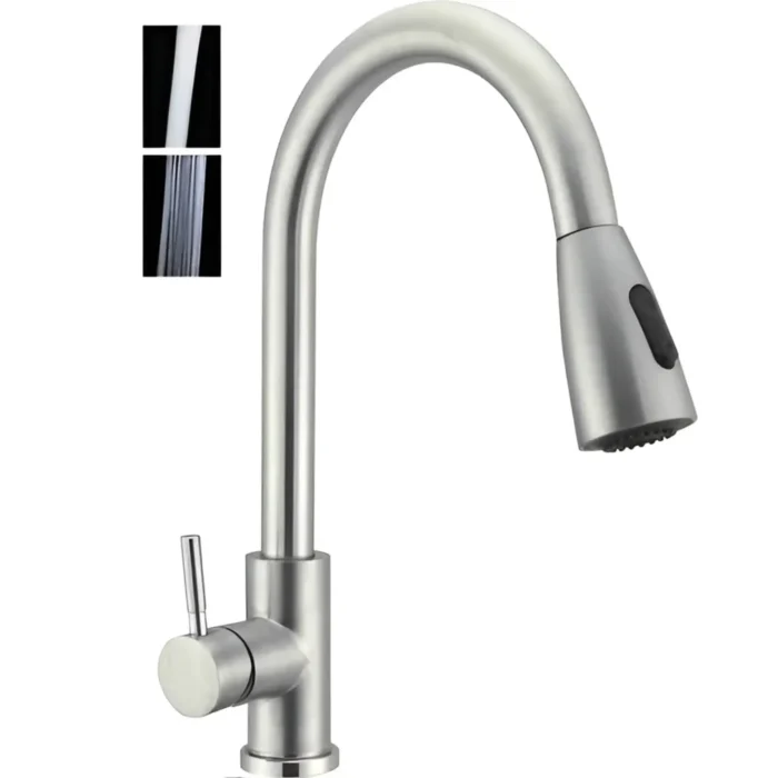 <span style="font-family:algerian"><span style="color:white"><span style="font-size:12px"><span style="background-color:#AFAFAF">Imported</span></span></span></span><br>PULL-OUT BASIN MIXER GREY