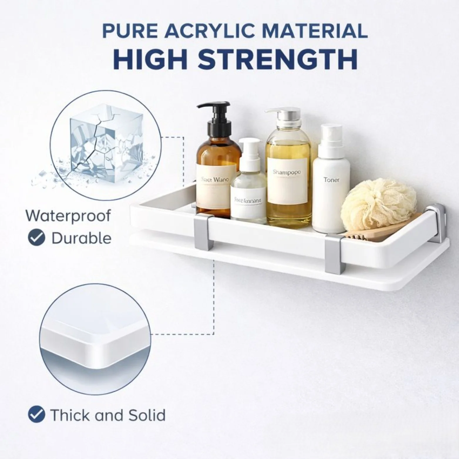<span style="font-family:algerian"><span style="color:white"><span style="font-size:12px"><span style="background-color:#004E7A">ACRYLIC</span></span></span></span><br> SHELF 15*5 - Image 4