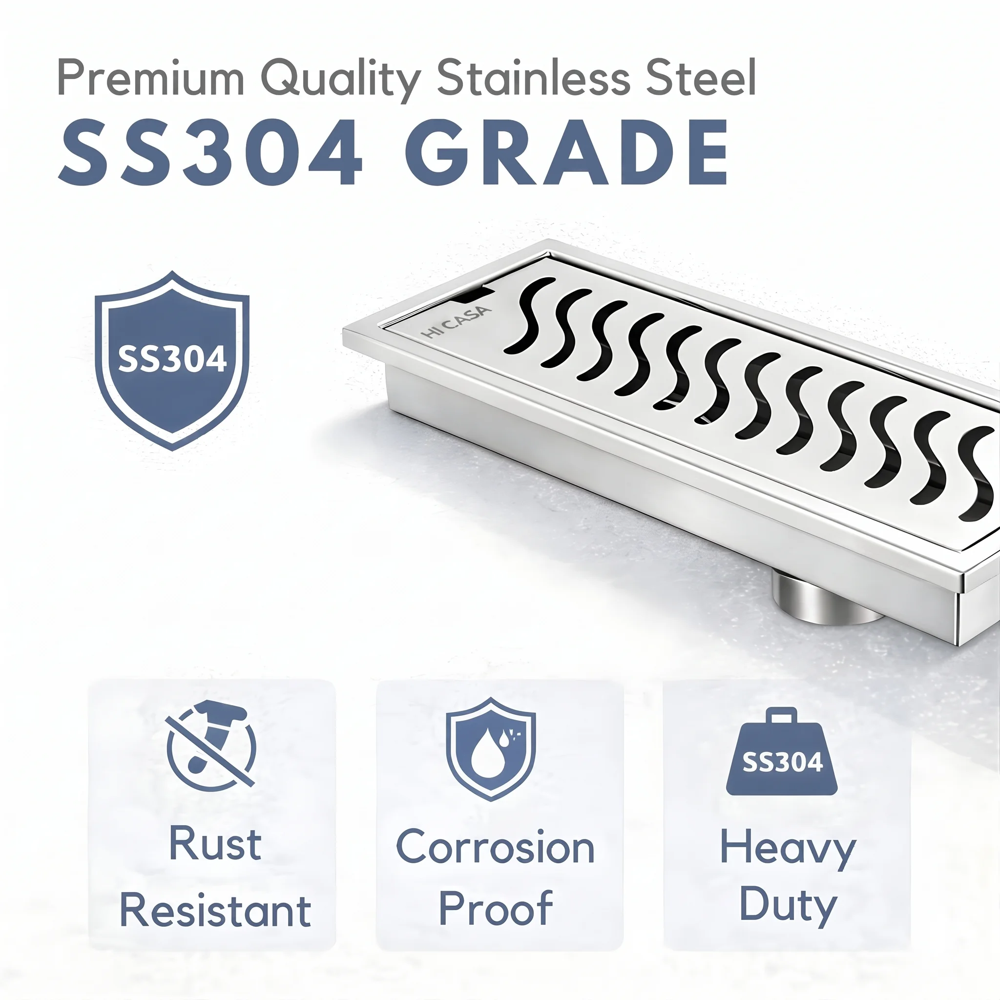 <span style="font-family:algerian"><span style="color:white"><span style="font-size:12px"><span style="background-color:#006400">SS304</span></span></span></span><br> 12" WAVY CHANNEL DRAINER - Image 3