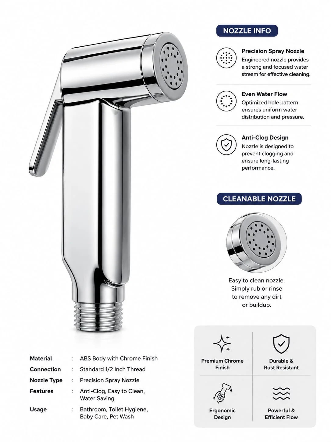 <span style="font-family:algerian"><span style="color:white"><span style="font-size:12px"><span style="background-color:#78706E">ABS</span></span></span></span><br> QUBID HEALTH FAUCET WITH SHOWER TUBE - Image 7