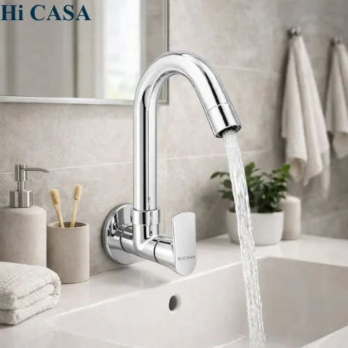 <span style="font-family:algerian"><span style="color:white"><span style="font-size:12px"><span style="background-color:#d4af37">BRASS</span></span></span></span><br> VIBER SINK COCK W/ FLANGE - Image 2