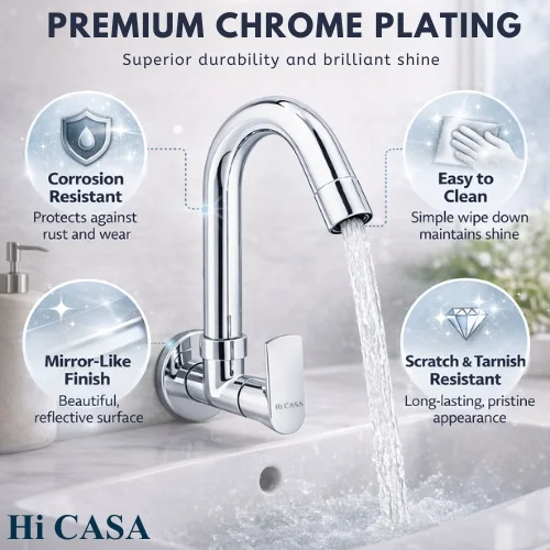 <span style="font-family:algerian"><span style="color:white"><span style="font-size:12px"><span style="background-color:#d4af37">BRASS</span></span></span></span><br> VIBER SINK COCK W/ FLANGE - Image 3