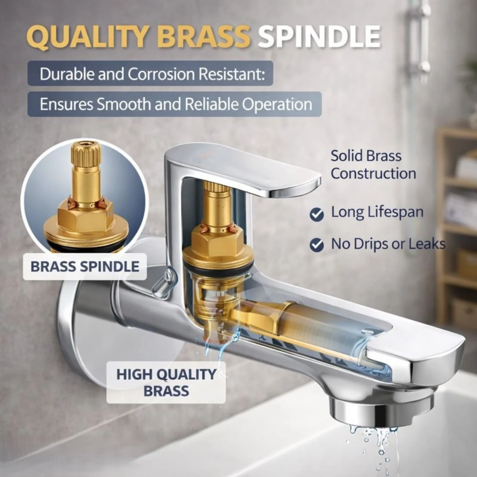 <span style="font-family:algerian"><span style="color:white"><span style="font-size:12px"><span style="background-color:#d4af37">BRASS</span></span></span></span><br> VIBER BIB COCK W/ FLANGE - Image 5