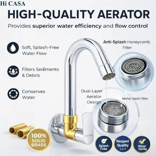 <span style="font-family:algerian"><span style="color:white"><span style="font-size:12px"><span style="background-color:#d4af37">BRASS</span></span></span></span><br> VIBER SINK COCK W/ FLANGE - Image 4