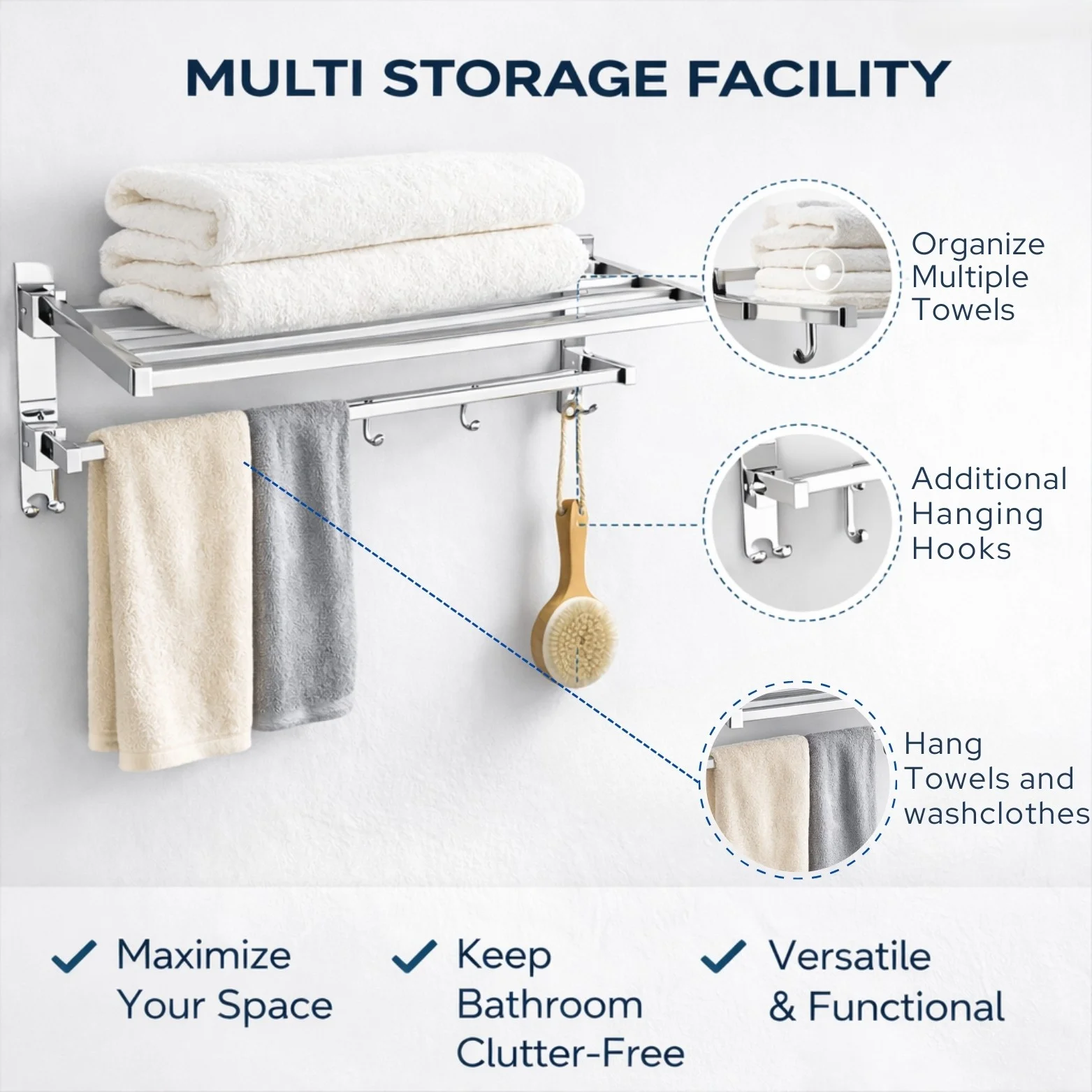 <span style="font-family:algerian"><span style="color:white"><span style="font-size:12px"><span style="background-color:#666666">SS202</span></span></span></span><br> 24" DOUBLE FOLDING TOWEL RACK - Image 5