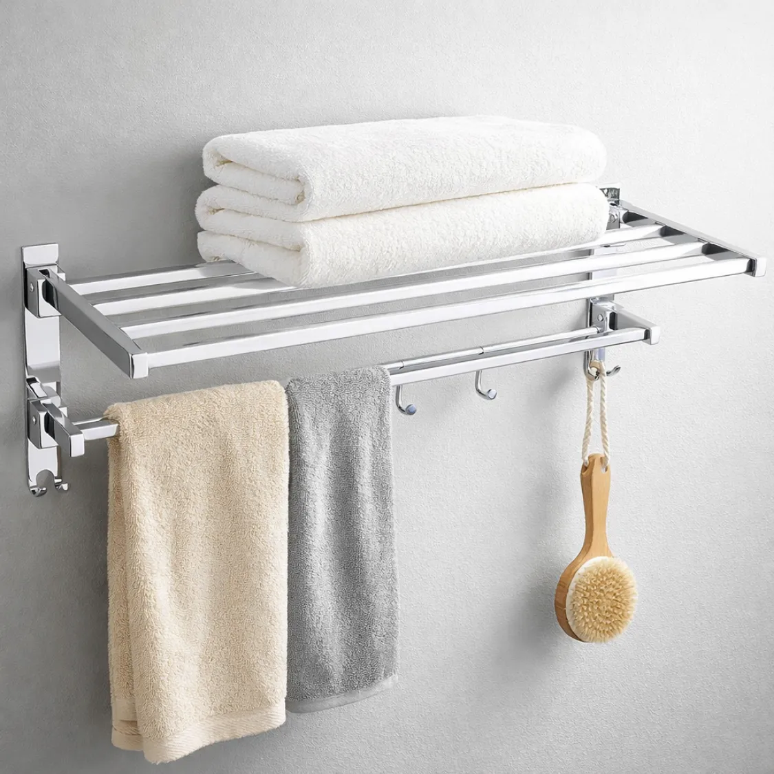 <span style="font-family:algerian"><span style="color:white"><span style="font-size:12px"><span style="background-color:#666666">SS202</span></span></span></span><br> 24" DOUBLE FOLDING TOWEL RACK