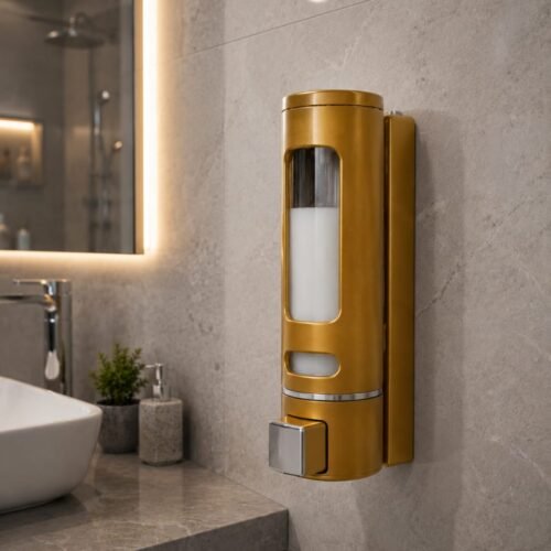 <span style="font-family:algerian"><span style="color:white"><span style="font-size:12px"><span style="background-color:#78706E">ABS</span></span></span></span><br> SOAP DISPENSER GOLD