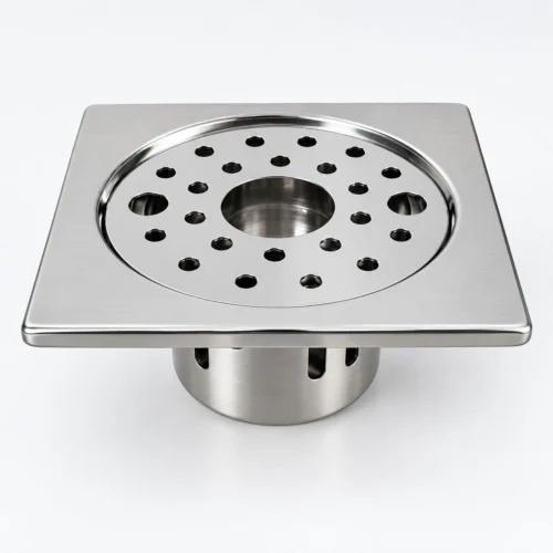SS202 5" SQUARE HOLE W/ ANTI COCKROACH TRAP product image