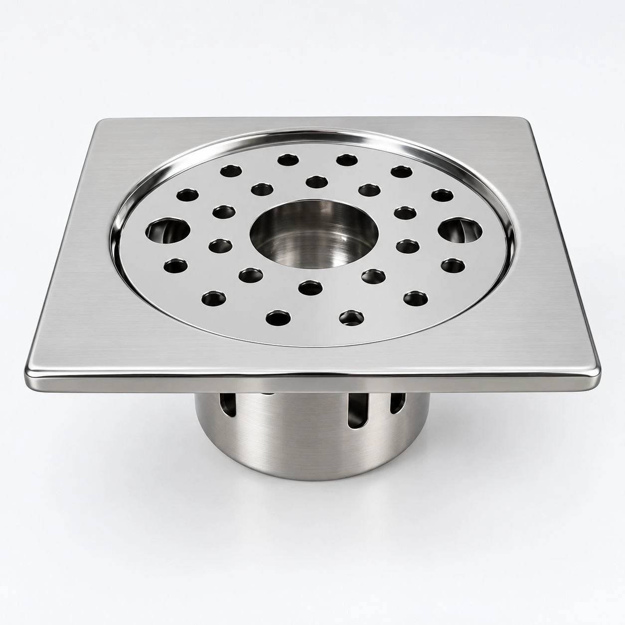 SS202 5" SQUARE HOLE W/ ANTI COCKROACH TRAP product image